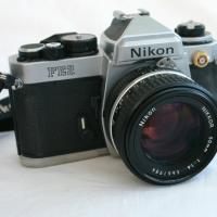 NIKON FE 2 FILM CAMERA + NIKKOR 5Omm F1.4 LENS + strap